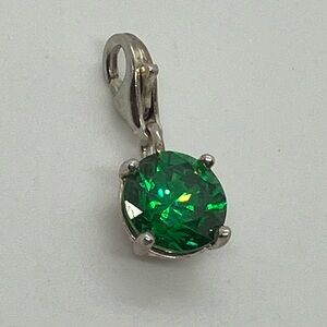 Michael Hill Sterling Silver Emerald Green Cz March Birthstone Clip Charm